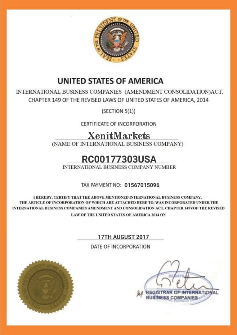 XenitMarkets Certificate